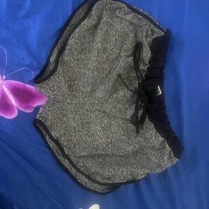 Gray Athletic Shorts with Black Trim